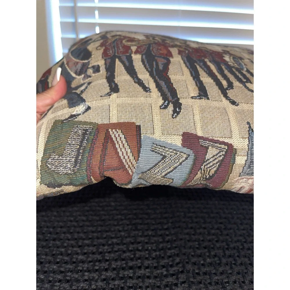 Vintage New Orleans Jazz Themed Tapestry Pillows - Set Of‎ 2